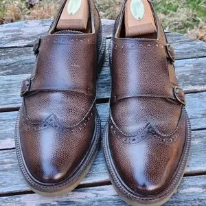 Massimo Dutti double monk strap seude shoes Massimo Dutti Brown Suede Double Monk Strap Shoes Size 45 EU main image 4